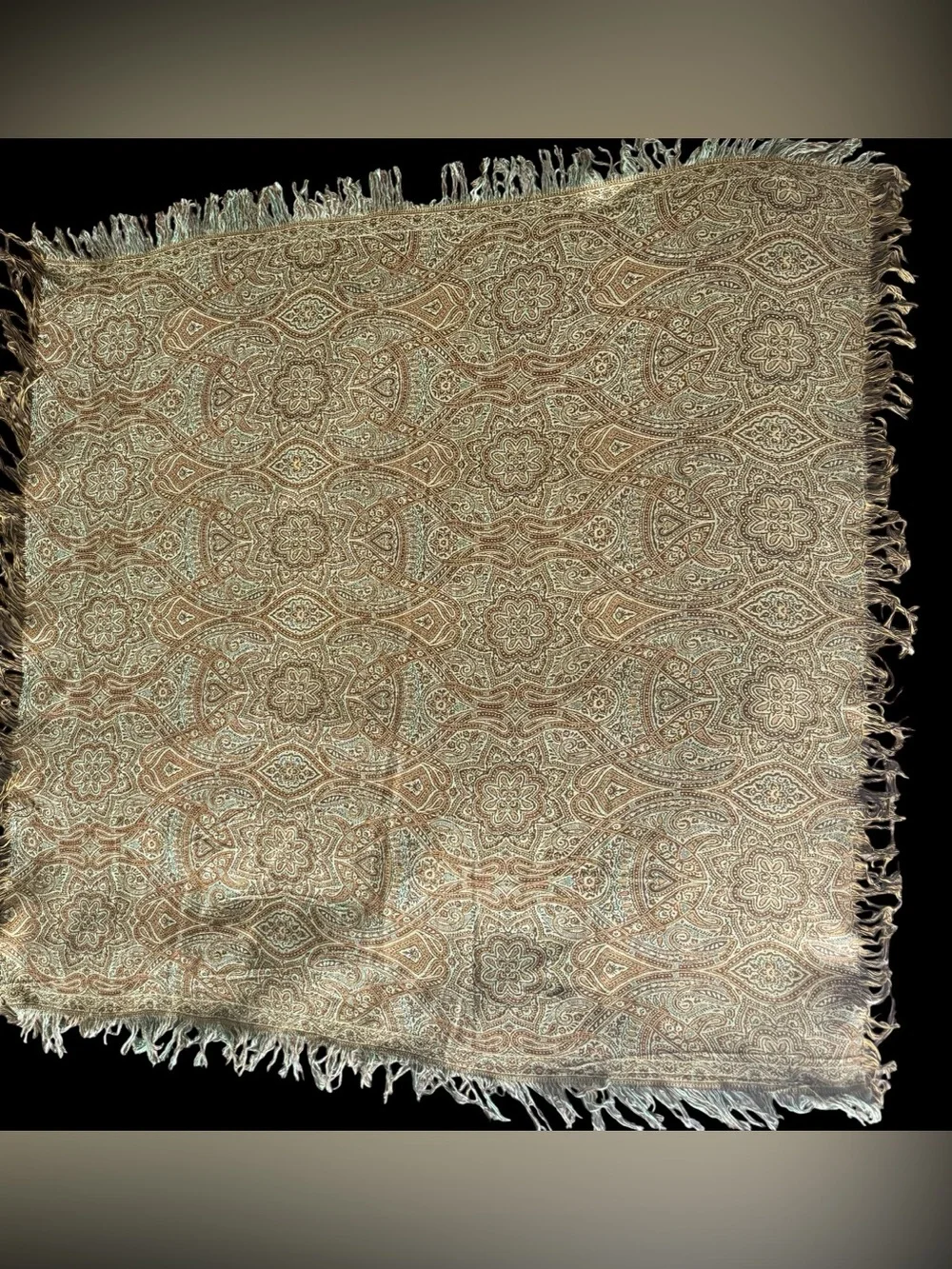 Two Tone Bohemian Pashmina 42” Square Scarf Wrap Shoulder Shawl Paisley,